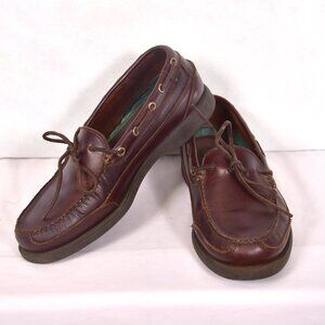Bass Size 9M Caddis QMQ8 Cordovan Loafers Shoes Faux Ties